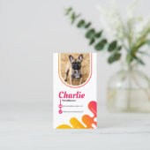 犬ペットインフルエンサー写真ソーシャルメディアQRコード 名刺 (スタンド正面)