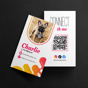 犬ペットインフルエンサー写真ソーシャルメディアQRコード 名刺