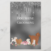 犬ペットグルーミング着座営業グリッター チラシ (正面)