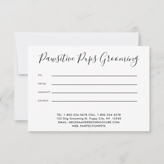 犬ペットケア犬トレーナートリマーギフト証明書 (裏面)