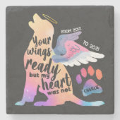 犬ペットメモリアル水彩可愛いデザインラブ ストーンコースター (正面)