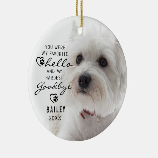 犬ペットロス記念撮影引用文記念 セラミックオーナメント (右)