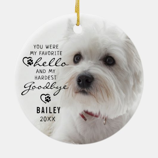 犬ペットロス記念撮影引用文記念 セラミックオーナメント (裏面)