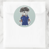 犬ペット親動物可愛い水彩志津 ラウンドシール (バッグ)