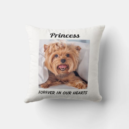犬ペット記念永久の思い出ハート クッション (裏面)