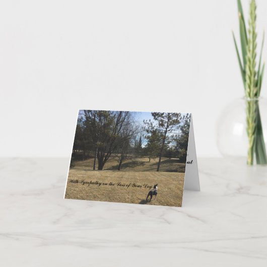 犬ペット・ボストン・テリアーのお悔やみカード シーズンカード (正面)