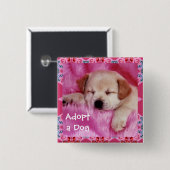 犬ボタンを採用して下さい 缶バッジ (正面&裏面)