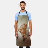 犬ポメラニア犬スピッツ エプロン (着用した状態)