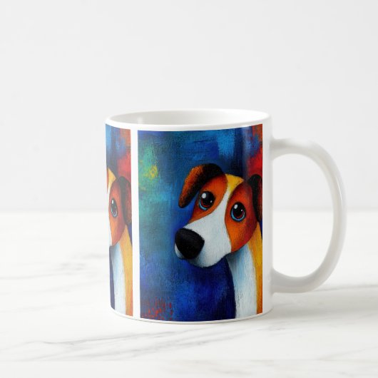犬ポートレートアートコーヒーマグ コーヒーマグカップ (右)