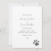 犬ポートレート白黒結婚ズ 招待状 (裏面)