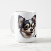 犬ポー離れプ私たちのハートChihuahua上にププリント コーヒーマグカップ (正面左)