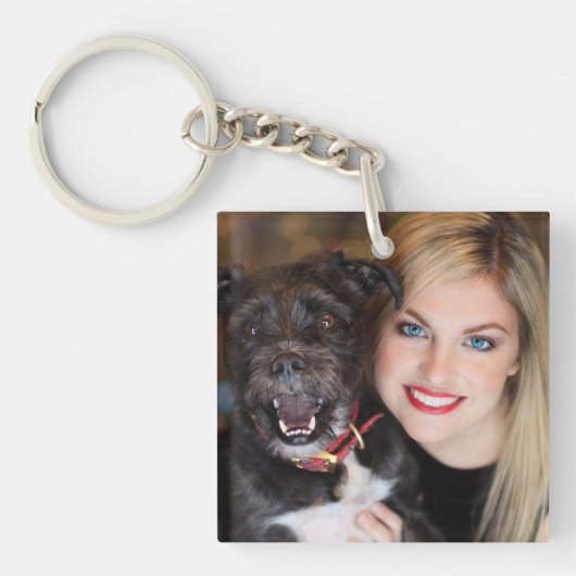 犬ママと犬の写真 キーホルダー (正面)
