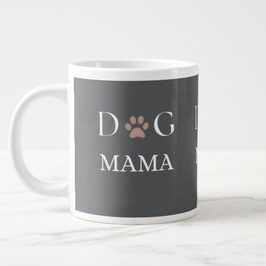 犬ママの足跡、母の日と誕生日のプレゼント ジャンボコーヒーマグカップ (左)