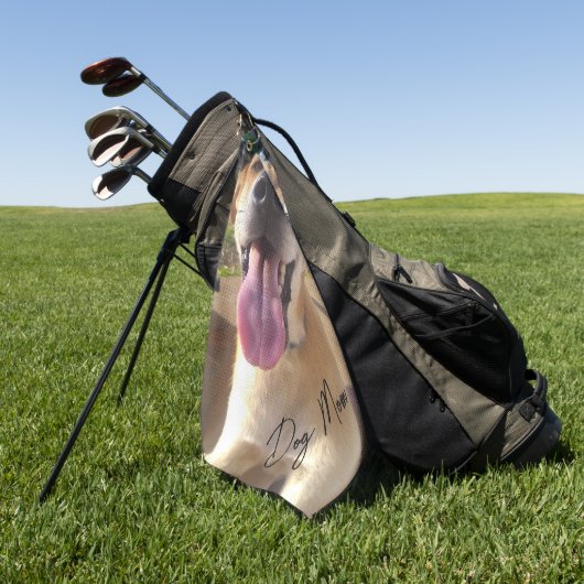 犬ママカスタムペット写真 ゴルフタオル (グリーン)