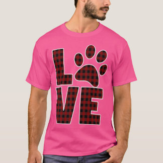 犬ママパパラブポーレッドブラックバッファロープレイド–881 Tシャツ