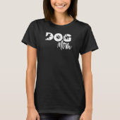 犬ママTシャツ - 犬のシルエット、足跡 Tシャツ (正面)