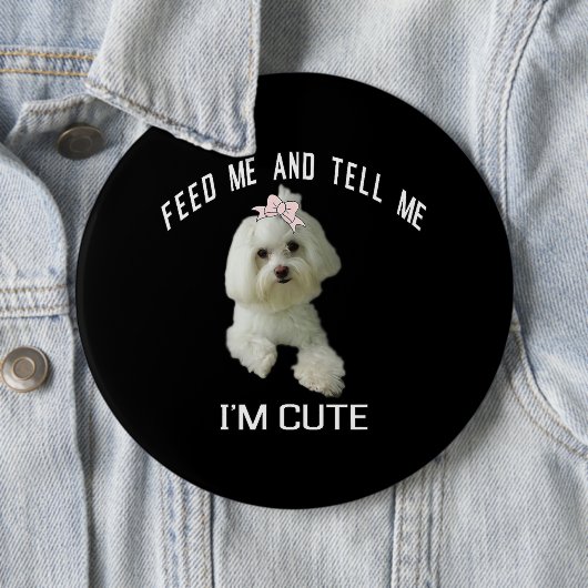 犬マルチーズかわいいマルチーズ犬おもしろい引用文子犬マル 缶バッジ (インサイチュ)