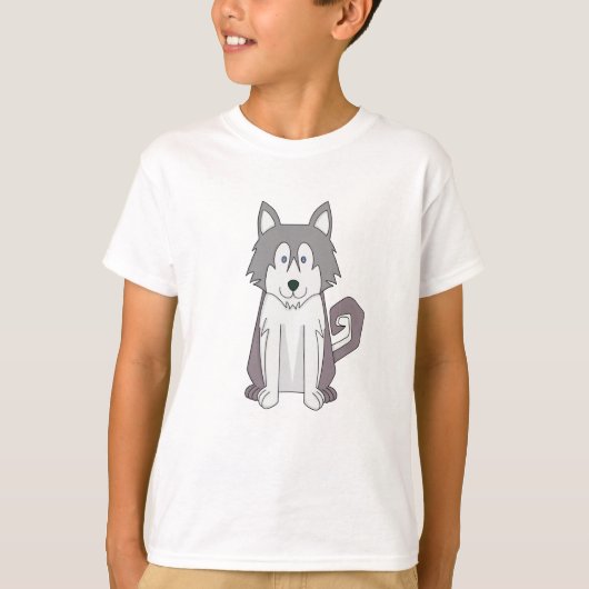 犬マンガ驚くべきシベリアのハスキー Tシャツ (正面)
