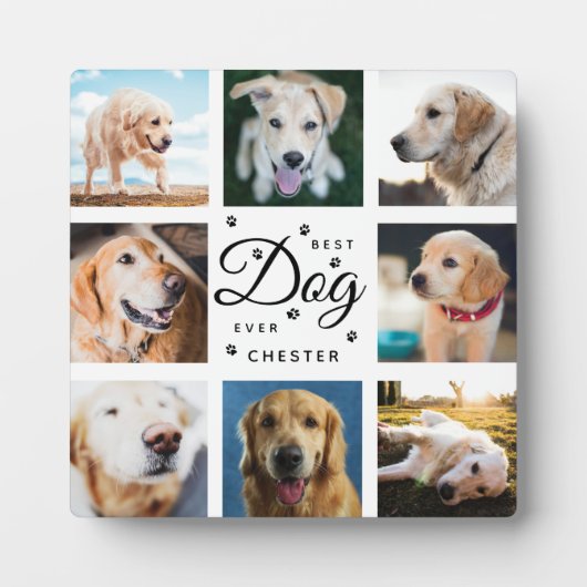 犬メモリアルギフト ベストドッグエバー 現代的な写真 パウ フォトプラーク (正面)