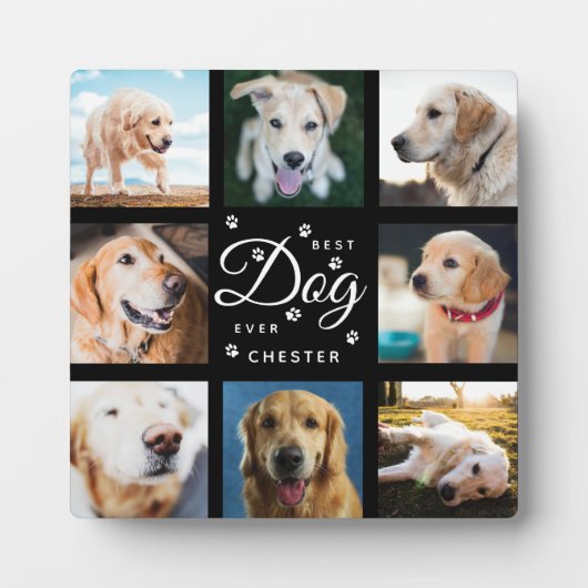 犬メモリアルギフト ベストドッグエバー Rustic Photo Paw フォトプラーク (正面)