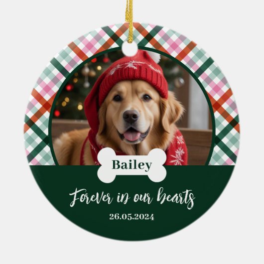 犬メモリアルフォトオーナメント セラミックオーナメント (裏面)