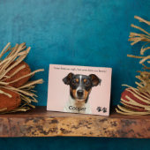 犬メモリアル - ペットの死 - 犬の追悼 フォトプラーク (側面)