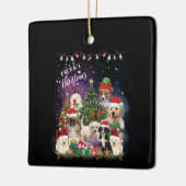 犬メリークリスマスライト セラミックオーナメント (左)