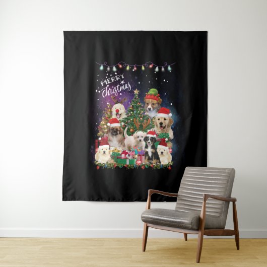 犬メリークリスマスライト タペストリー (インサイチュ)