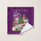 犬メリークリスマスライト バスタオルセット (ウォッシュタオル)