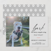 犬モダンが写真を歌って毛むくじゃらのアングルを吠える シーズンカード (正面/裏面)