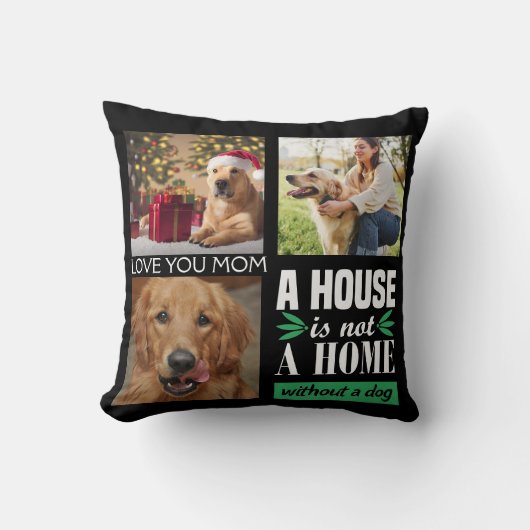 犬モダンのカスタム毛から3枚の写真 クッション (正面)