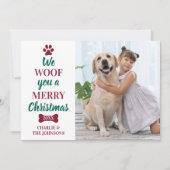 犬モダンのクリスマスを楽しむペット シーズンカード (正面)