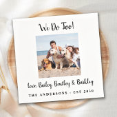 犬モダンのペットの写真を結婚撮る スタンダードカクテルナプキン