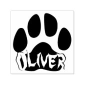 犬モダンのポープリントと名前をカスタムするペットの署名 セルフインキングスタンプ (デザイン)