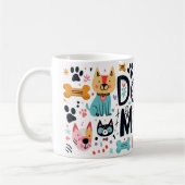 犬モダンのムームオレンジとピンク コーヒーマグカップ (左)