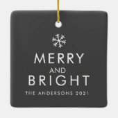 犬モダンの写真 |メリークリスマス セラミックオーナメント (裏面)