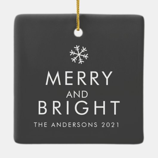 犬モダンの写真 |メリークリスマス セラミックオーナメント (裏面)