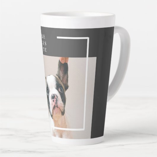 犬モダンの写真 |犬の引用文 カフェラテマグ (右アングル)