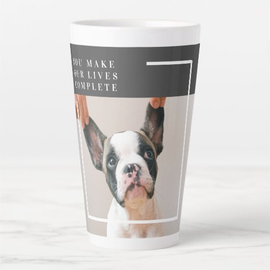 犬モダンの写真 |犬の引用文 カフェラテマグ (正面)