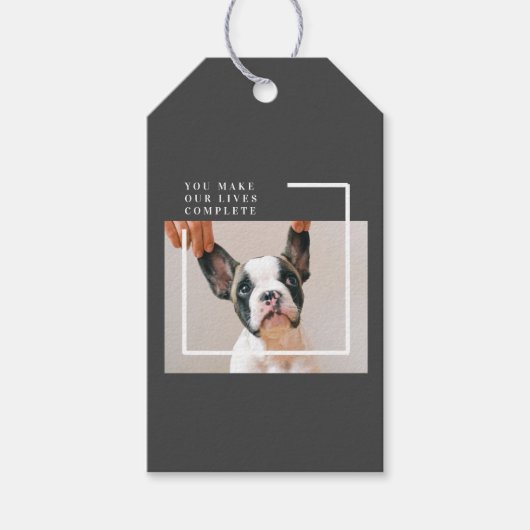 犬モダンの写真 |犬の引用文 ギフトタグ (正面)