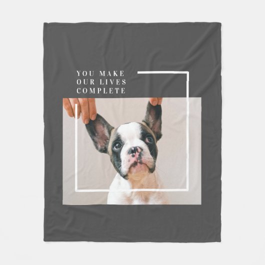 犬モダンの写真 |犬の引用文 フリースブランケット (正面)