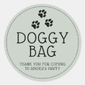 犬モダンの手Thank Pawty ラウンドシール (正面)