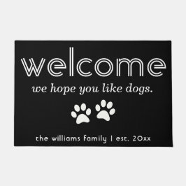 犬モダンパーソナライズされたが好きでね ドアマット