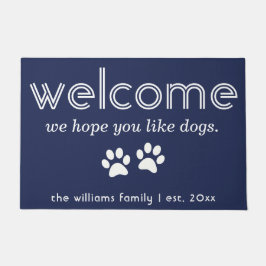 犬モダンパーソナライズされたが好きでね ドアマット