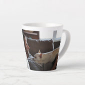 犬モダンパーソナライズされたパパ父の日の写真ギフト カフェラテマグ (右アングル)