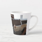 犬モダンパーソナライズされたパパ父の日の写真ギフト カフェラテマグ (右)