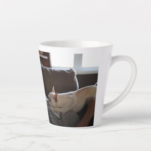 犬モダンパーソナライズされたパパ父の日の写真ギフト カフェラテマグ (右)