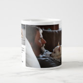 犬モダンパーソナライズされたパパ父の日の写真ギフト ジャンボコーヒーマグカップ (正面)