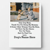 犬モダンパーソナライズされた母の母の日の写真 フォトプラーク (正面)