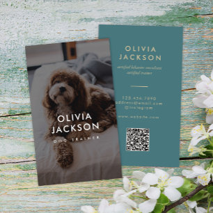 犬モダンミニマル調教師ペットシッターQRコード 名刺